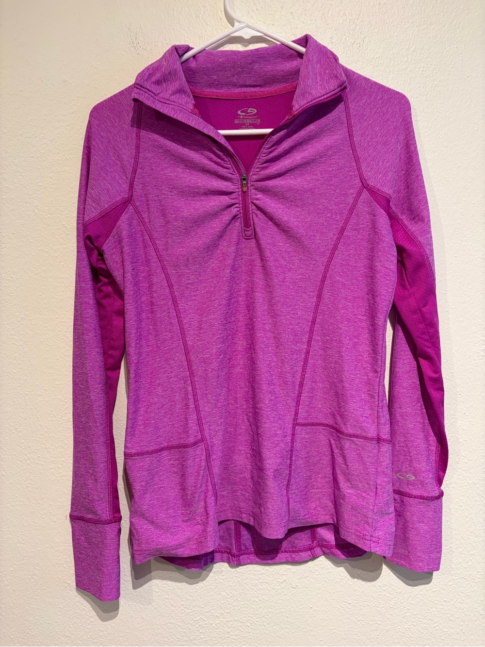 Lot of 3 Pieces Champion Women's Magenta Pink, Heather Gray Half-Zip Pullovers
